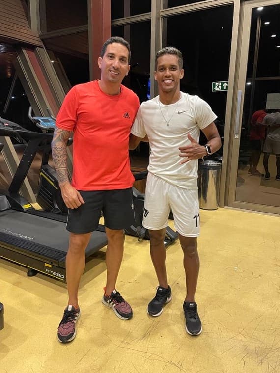 Hugo Araújo com Pedrinho